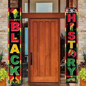 Black History Month Door Decorations, 71'' x 12'' Black History Month Decorations Porch Sign Black History Month Banner for Home Decorations African American Black History Month Sign Banner