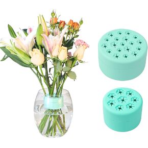 DUAIU Spiral Ikebana Stem Holder, 2 Pcs Silicone Flower Arrangement Holder, DIY Bouquet Holder Spiral Stem Holder for Flowers, Round Spiral Stem Holder for Vases (Green, L+S)
