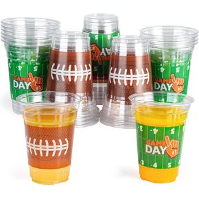 Joyin 24 PCS Football Plastic Cups ، 16oz يمكن التخلص من الكؤوس لكرة القدم بشكل كبير للحدث الرياضي ، لوازم حفلات كرة القدم ، زخارف حفلات الأدوات المائدة العطلات