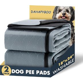Washable Pee Pads for Dogs,4 Pack Reusable Puppy Pads for Dogs,18x24 Non-Slip Waterproof Pet Training Pads for Crate, Playpen, Bed, Sofa,Whelping Box, Potty Training