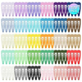 120 Pcs Colorful Snap Hair Clips Hair Barrettes for Girls,Clips Candy Color Hair Accessories for Kids Teens, Toddlers,Women(30 Colors)