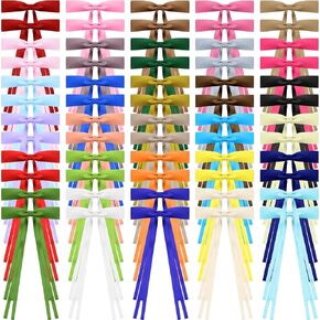 60 Pcs Hair Bow Clips Bulk Ribbon Bowknot Satin Tassel Hair Clips Barrettes Accessories with Long Tail for Women Girls