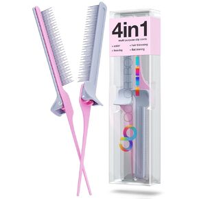 Rat Tail Combs, Teasing Comb, Flat Iron Combs for women, Parting Combs for braiding hair, Hairstylist essentials for Highlights - balayage board hair combs for Styling & Cutting (2 Pack)