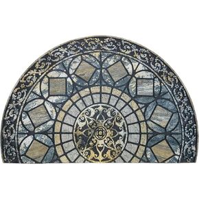 CHICHIC Entrance Door Mat Large 24 x 36 Inch Entry Way Doormat Front Door Rugs Outdoors Heavy Duty Welcome Mat Non Slip Rubber Back Low Profile for Garage, Patio, High Traffic Area, Blue