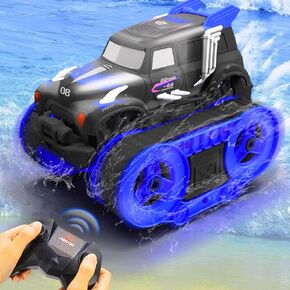 Amphibious Remote Control Car,RC Car toys for kids,1:16 Scale 2.4GHz All-Terrain tracked Off-Road Waterproof Monster Truck for Toddlers，360° Rotating Stunt RC Car for Boys/Girls Age 6-8 9 10 11 12+
