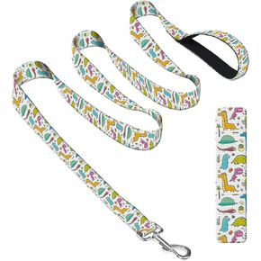 Dog Leash with Neoprene Handle, Dog Training Leash, 6FT Cute Durable Polyester Dog Leashes for Medium & Large Dogs Walking Cute White Dogs