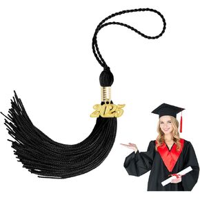 Black 2025 Tassel 2 Pcs Graduation Tassel for Graduation Cap 2025 Tassel Charms for Graduation Cap 2025 Graduation Tassel Charm 2025 Tassel Graduation Charm Graduation Tassels for Graduation Cap 2025
