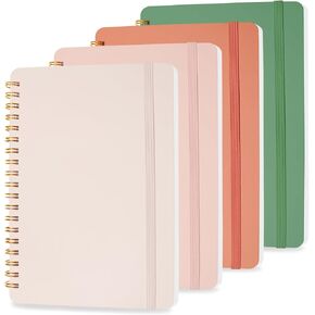 4 PCS Small Spiral Notebook 5x7, Spiral Journal Notebook, Notebooks for Work, Note Taking, School, Small Notebooks 5x7 with Strap, Cute Notebooks for Women 50 Sheets