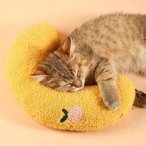 Cat Pillow Dog Bed Pillows, Neck Pillow, Little Pillow for Cats, Ultra Soft Fluffy Pet Calming Toy Pillow Dog Half Donut Cuddler Cozy Cat Bed Pillow Cute Rabbit Pillows