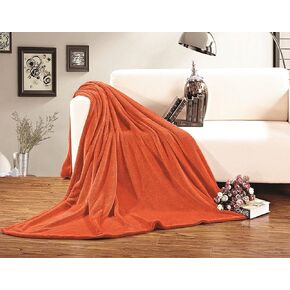 Elegant Comfort Ultra Super Soft Fleece Plush Luxury Blanket King/Cal King Orange