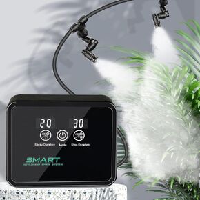 Reptile Humidifiers Smart Misting System, Reptile Mister Automatic with Timer, Terrariums Humidifier with 360°Adjustable Misting Nozzles, Spray Kit for Rainforest Plants Amphibian