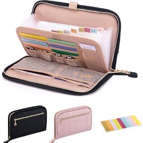 Receipt Organizer with 12 Pockets 10x6 Receipt Holder Organizer - Small Accordion File Organizer - Cash Organizer -Coupon Holder - Money Organizer for Travel, Business