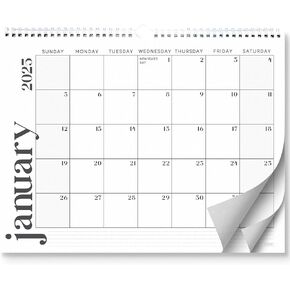 S&O Modern Minimal Wall Calendar from January 2025-June 2026 - Tear-Off Monthly Calendar - 18 Month Academic Wall Planner - Hanging Organizer to Track Anniversaries & Appointments - 13.5"x10.5"in