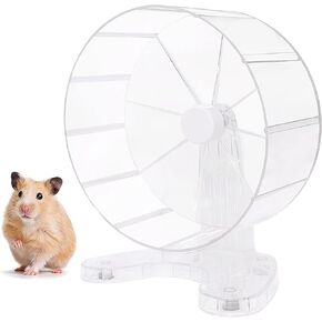 8.5 Inches Super Silent Hamster Wheel for Hamster Exercise Wheel Compatible with Gerbil, Syrian & Dwarf, Chinchilla and More Small Animal Exercise Wheel with Stable Stand, Transparent