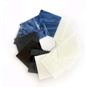 Stained Glass Sheets, 6 x 6 Inches, Set of 12, Cathedral Art Glass for Suncatchers, Crafts, DIY Decor (Mix Color 3)