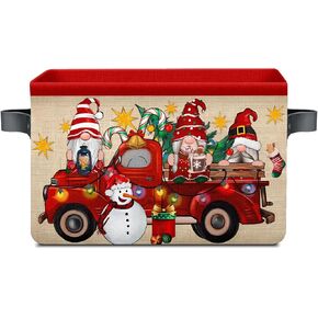 Christmas Baskets ,Christmas Dwarf Baskets for Gifts Empty Boxes with Handles Decorative Foldable Fabric Storage Baskets christmas hanging basket
