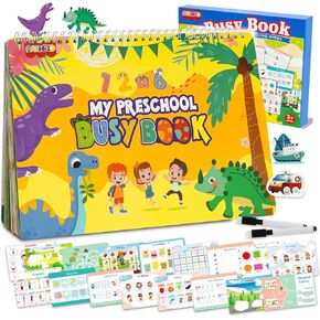 NASHRIO Montessori 24 Themes Busy Book for Toddlers 3-5, Engaging Preschool Learning Activities for Home School Travel – Educational Toy for 3-6 Year Old Boys & Girls