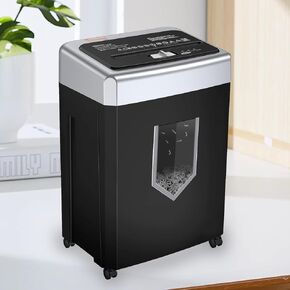 Bonsaii 15-Sheet Office Paper Shredder, 40 Mins Heavy Duty Shredder for Home Office, Crosscut Shreder with Anti-Jam System & P-4 High Security Supports CD/Credit Cards/Staple,5 Gal Pullout Bin C169-B