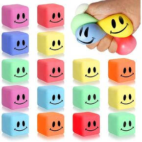 16 Pack Mini Slow Rising Stress Cube, Square Fidget Ice Cube Stress Balls, Stretchy Fidget Toy for Anxiety Stress Relief, Classroom Prize Cube Squishies for Adults Kids Children Teens Party Favors