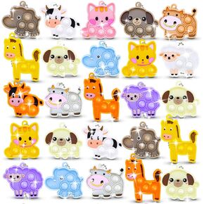 30pcs Party Favors for Kids Fidget Toys Bulk Mini Pop Keychain Stocking Stuffers Birthday Carnival Treasure Classroom Prizes Toddler Toys Fidget Pack Stress Relief Toys