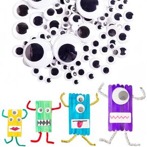 Lifetop 780PCS Black Wiggle Googly Eyes Self Adhesive, Small & Large Googly Eyes 6mm 8mm 10mm 12mm 15mm 18mm 20mm for DIY Crafts Doll Making Holiday Decorations