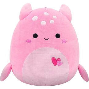 Squishmallows Original 12in Artin The Pink Loch Ness Monster with Hearts – Official Jazwares Valentine Plush (Medium)