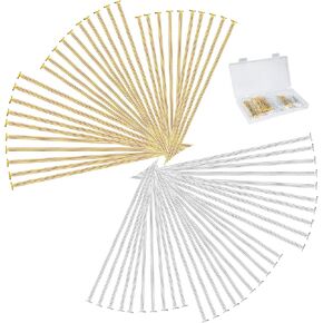 900 Pieces Head Pins for Jewelry Making, 30mm 40mm 50mm Flat Head Pins, Metal Straight Pins for DIY Craft Earring Bracelet Necklace Pendant Supplies (Gold, Silver)
