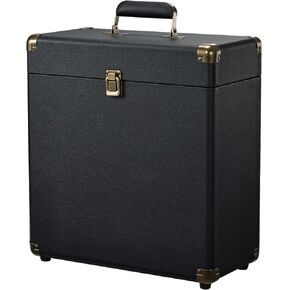 Costravio Vinyl Record Storage Case LP Album Collection Display Box Water Resistant Vinyl Record Organizer Storage Holds 45 Valuable Records 7/10/12 Inch Collapsible Storage Crate White