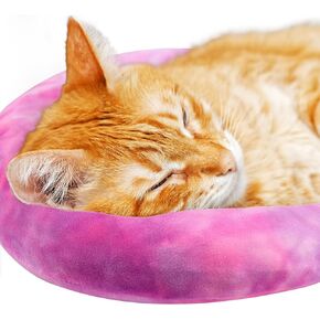 Dog Pillow, U-Shaped Dog Calming Neck Pillow Comfort Tie-dye Pet Pillow, Cat Pillow Dog Bed Pillow for Cat & Dog (Pink Blue, Large)