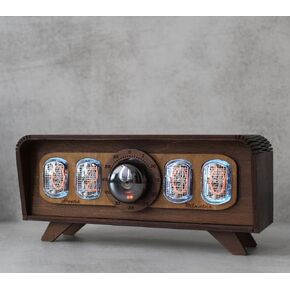 Handmade Nixie Tube Clock IN-12 - made in Ukraine - Vintage Retro Table Clock - Wooden Desk Nixie Tube Clock - RGB LED Backlight