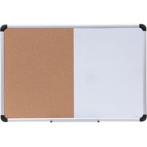 Universal UNV43743 36 in. x 24 in. Melamine Cork/Dry Erase Board - Tan/White Surface, Aluminum/Plastic Frame