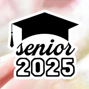 120 PCS Senior 2025 ملصقات مخصصة على شكل مخصص - فئة 2025 شارات ، كبار السن 2025 ملصقات الهدايا ، ملصقات مدرسية لطيفة وممتعة لزخارف حفل التخرج