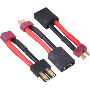3pcs RC Lipo Battery Charger Conversion Cable Adapter for Traxxas Slash Rustler to T Plugs Deans with 12AWG Silicone Wire