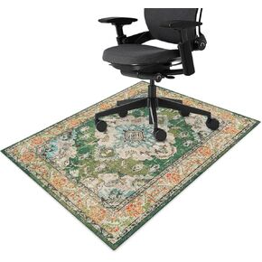 Office Chair Mat for Hardwood & Tile Floor 36"x48",Boho Moroccan Trellis Computer Chair Mat for Rolling Chairs Carpet, Under Desk Non Slip Gaming Rug Low-Pile Rubber Backing Large Protector Mat