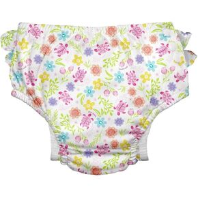 i Play Girls Reusable Absorbent Baby Swim Diapers White Turtle Floral 4T