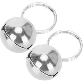 GLOGLOW Pet Copper Bells, 2 Pcs Rust Resistant Anti‑Lost Copper Bells Crisp Sound Round Collar Decoration Fashionable Necklace Decor for Dog Cat
