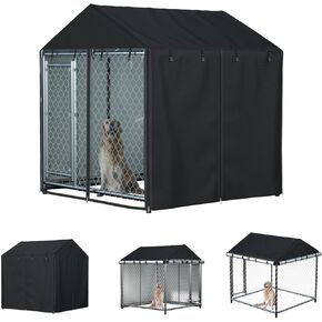 غطاء بيت الكلب في الهواء الطلق مقاوم للماء الغبار الثقيل 600D 600D 600 قدم × 6.76 قدم × 5.5 ftoutdoor غطاء القلم الكلاب الثقيلة شبكة الكلب الكلب الشبكة الكبيرة (تغطية فقط) in Kuwait
