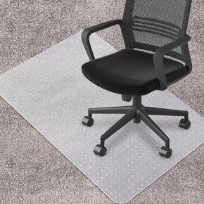 Office Chair Mat for Carpeted Floors, Desk Mats 48"X30" for Rolling Desk on Low Pile Carpets, Small Computer Gaming Plastic Floor Mats for Office Chair on Carpet, Easy Glide Without Curling