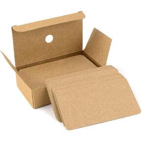 100 Pcs Blank Message Cards Small Blank Paper Message Card Message Note Business Cards Gift Write Cards Index Card Small Note Card Kraft Word Cards Gift Tags Mini Message Cards for Craft DIY