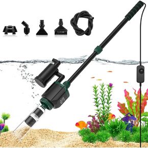 AQQA Fish Tank Cleaner, 34W 600GPH DC Gravel Vacuum for Aquarium, 6 in 1 Aquarium Vacuum Gravel Cleaner Adjustable Water Flow Cleaning Tools for Change Water Wash Sand Water Filter Water Circulation