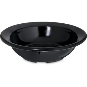 Carlisle FoodService Products Dallas Ware Reusable Plastic Bowl Fruit Bowl with Rim for Buffets, Home, and Restaurants, Melamine, 3.5 Ounces, Black, (Pack of 48)
