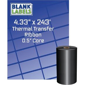Blank Labels Shipping and Printer Labels General Purpose Thermal Transfer Wax Ribbon Labels on 0.5 inch Core in Black Ribbon Finish Made in USA BPA Free
