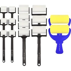 Roller Painting Sponge 15 Piece Set 1''x6 1.5''x4 2''x3 3''x2, Foam Roller for Painting Art & Craft, Soft & Disposable & Washable