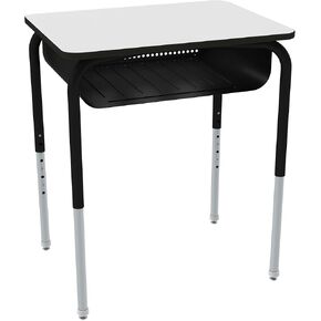 Learniture Adjustable Height Open Front Student School Desk with Metal Book Box (Set of 2)