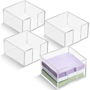 4 PCS Acrylic acrylic note note حامل 3 × 3 clear crystal acrylic note suffenser notepad memo memo ordist office ackitizer access sticky for dorm room desk desk