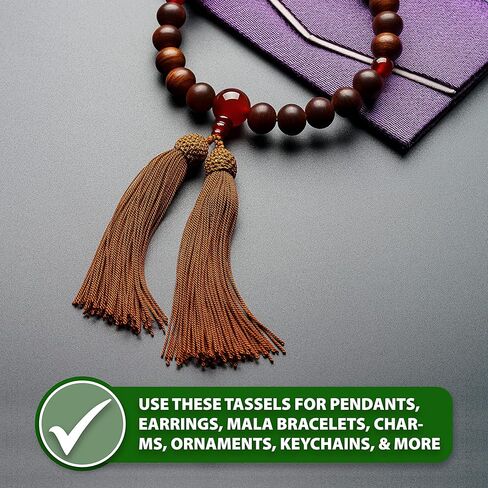 Mandala Crafts Orange Bookmark Tassels Bulk Small Tassels for Crafts - Orange Tassels for Bookmarks - 100 Silky Craft Tassels Mini Tassels for Jewelry Making in Kuwait