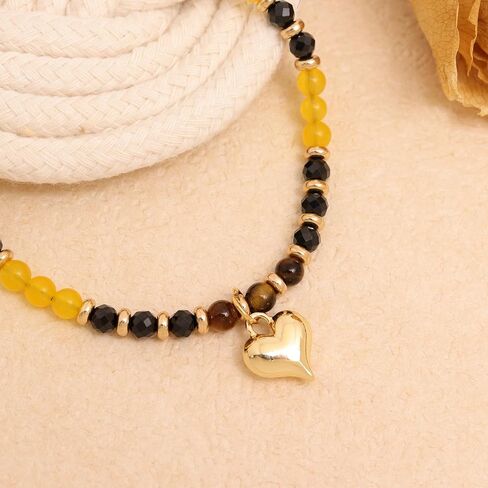 Valentines Day Heart Charm Bracelets for Women, Boho Handmade Adjustable Stackable Couple Bracelet Outfit Accessories Jewelry Gift. in Kuwait