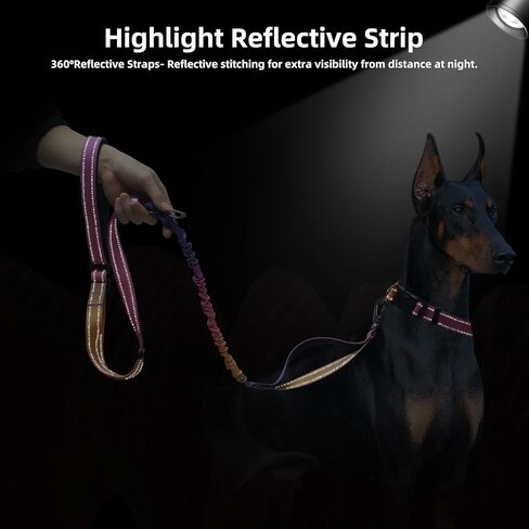 الورود والشعر اليدين مقود الكلب الحرة للكلاب الكبيرة المتوسطة الكلاب الثقيلة ، لا سحب الكلب الكلب يركض الخصر المقود للمشي التدريب مع حزام مقعد السيارة 4-6 أقدام in Kuwait