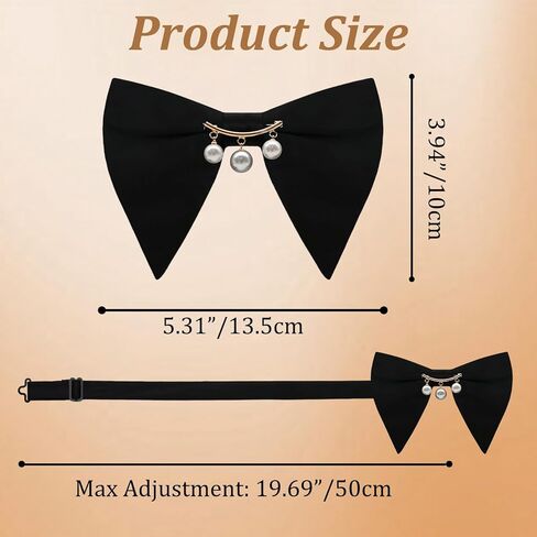 Oversized Bow Ties for Men Pre-tied Bow Tie with Pearl Decoration Adjustable Bowties Men for Wedding Party Business in Kuwait