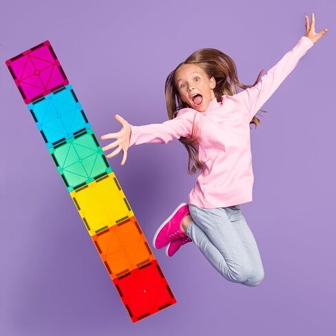 Gemmicc Magnetic Tiles, Deluxe 136 PCS Building Blocks Magnet Toys for Kids,3D Magnet Puzzles Stacking Blocks for Boys Girls,Huge Set with 2 Cars in Saudi Arabia